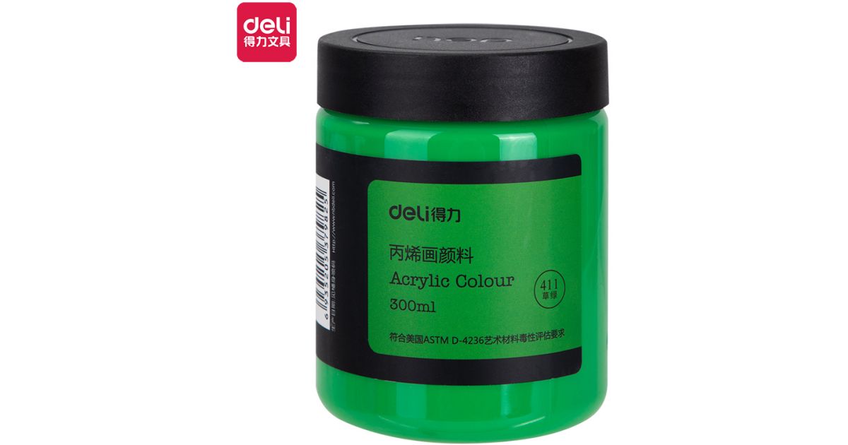 Acrylic paint GRASS GREEN 411 Deli 300ml · Stationery