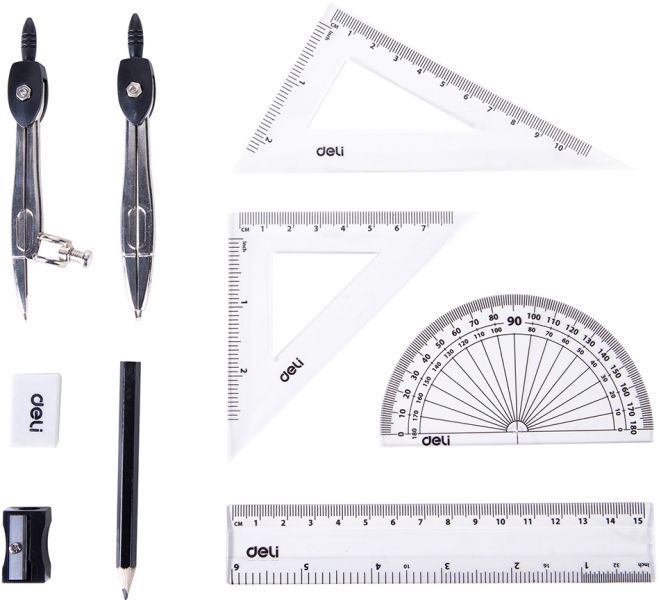 Geometry set 9 pieces Deli